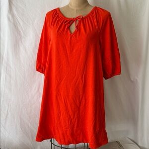 Anthropologie Fiery Red Thick Cotton knit Dress.